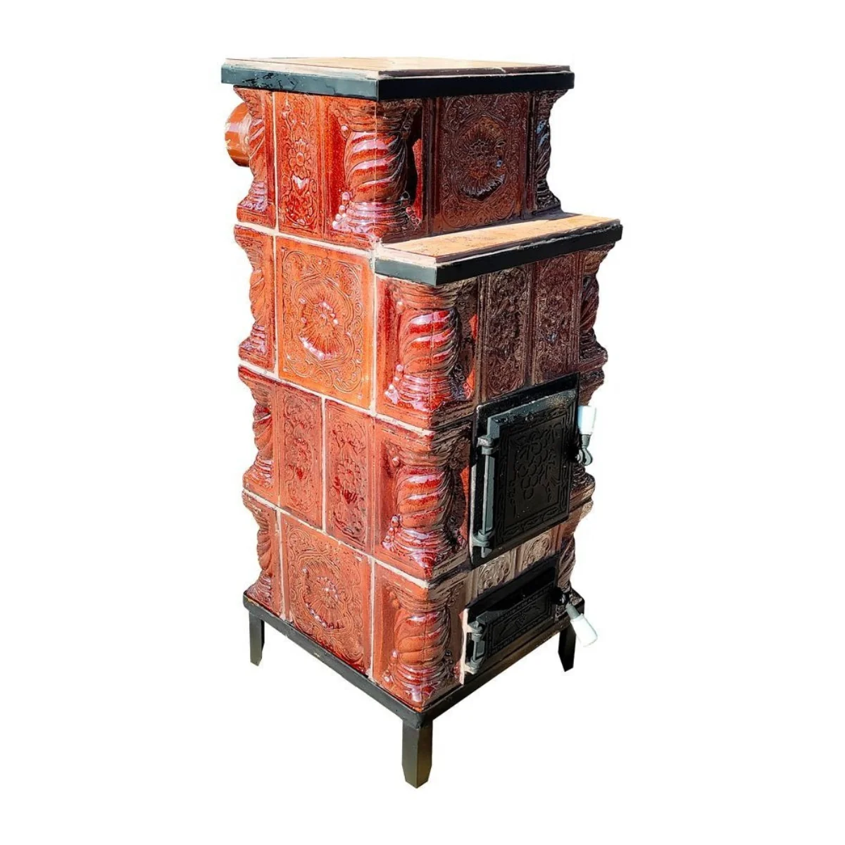 Soba Teracota Maro Premium 4 Randuri 45 x 45 x 110 Cm Evacuare Stanga