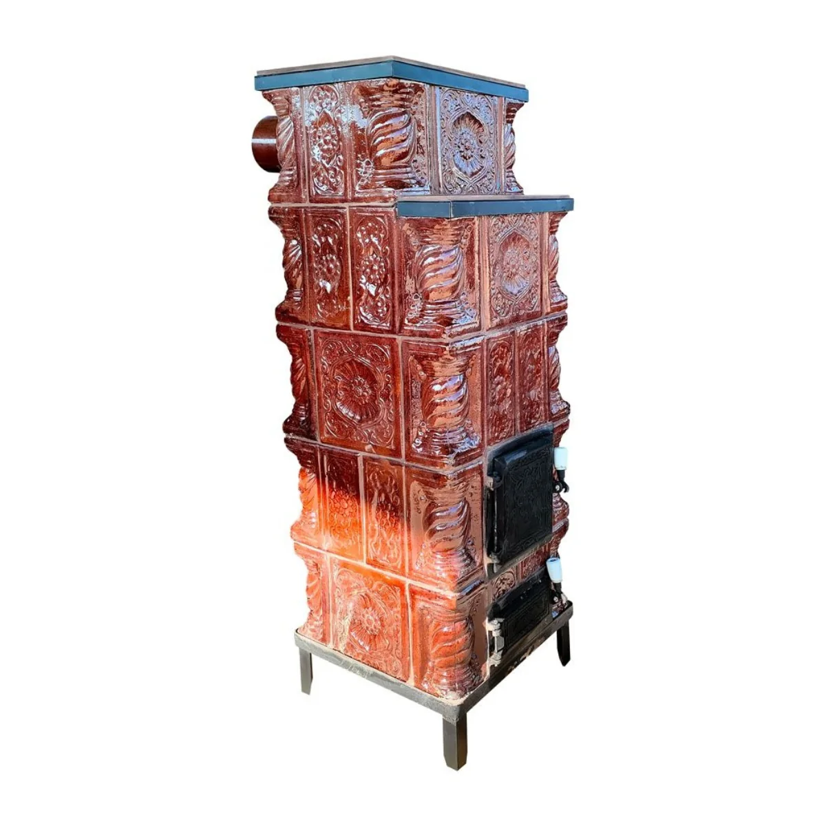 Soba Teracota Maro Premium 5 Randuri 45 x 45 x 140 cm Evacuare Stanga