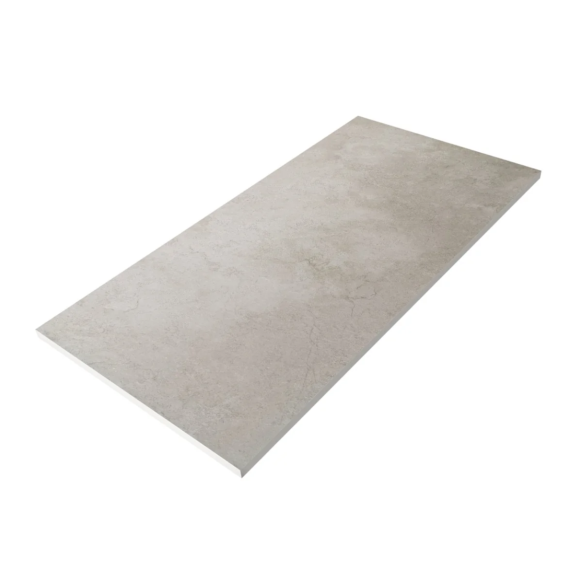 Gresie Exterior / Interior Antiderapanta Augustine (Bologna) White 60 x 120 Cm Mata Portelanata Rectificata Aspect Ciment