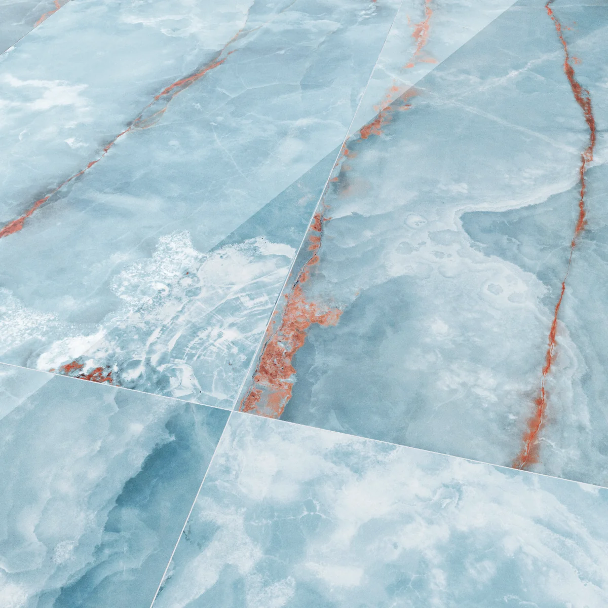 Gresie Exterior / Interior Porțelanată Onyx Aqua 60 x 120 Cm Lucioasă Rectificată Tip Marmură