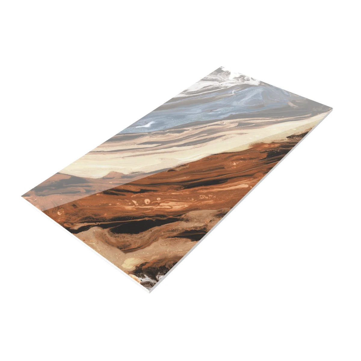 Gresie Portelanata Exterior / Interior Cacao Brown 60 x 120 cm Lucioasa Rectificata Tip Marmura