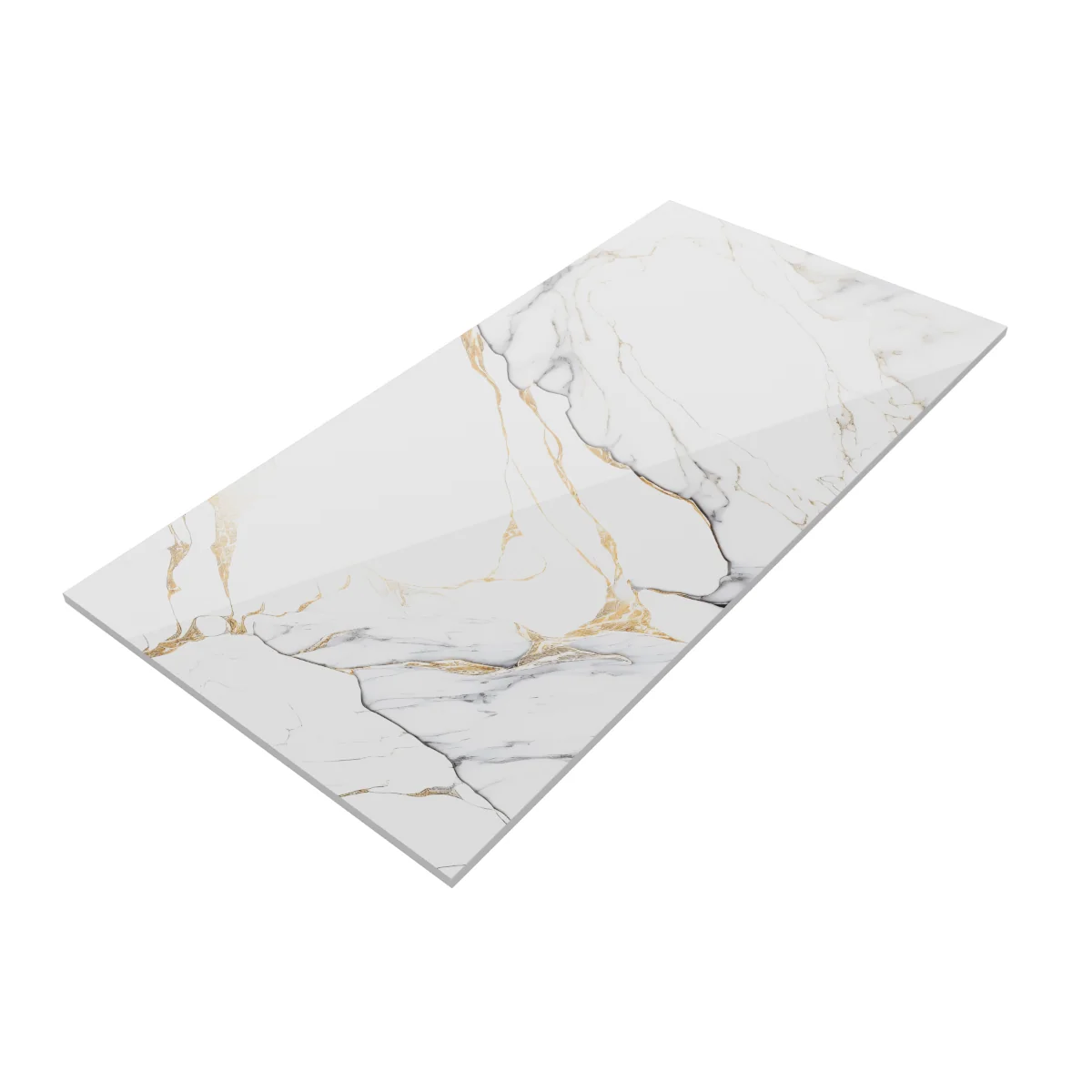 Gresie Exterior / Interior Portelanata Monet Black Gold 60 x 120 cm Lucioasa Rectificata Tip Marmura