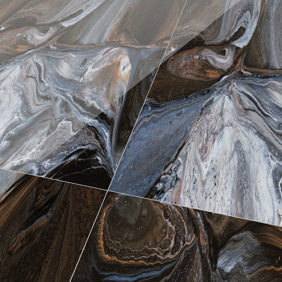 Gresie Exterior / Interior Portelanata Gravel Blue 60 x 120 cm Lucioasa Rectificata Tip Marmura