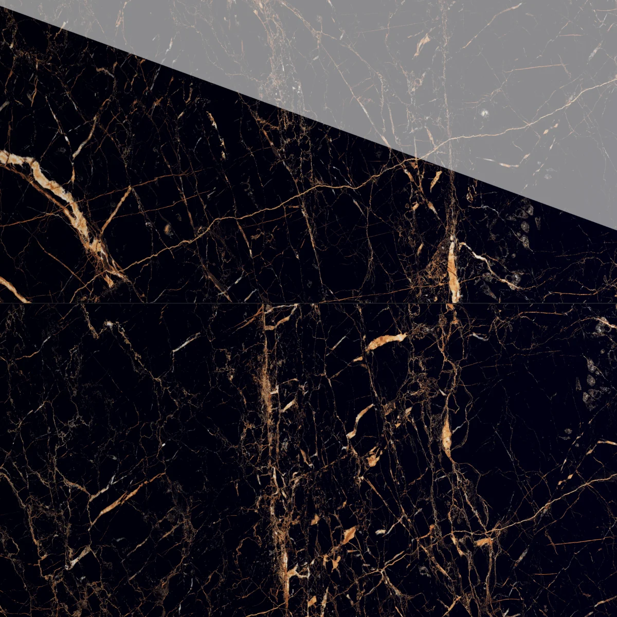 Gresie Exterior / Interior Porțelanată Golden Black 60 x 120 cm Lucioasă Rectificată Tip Marmură