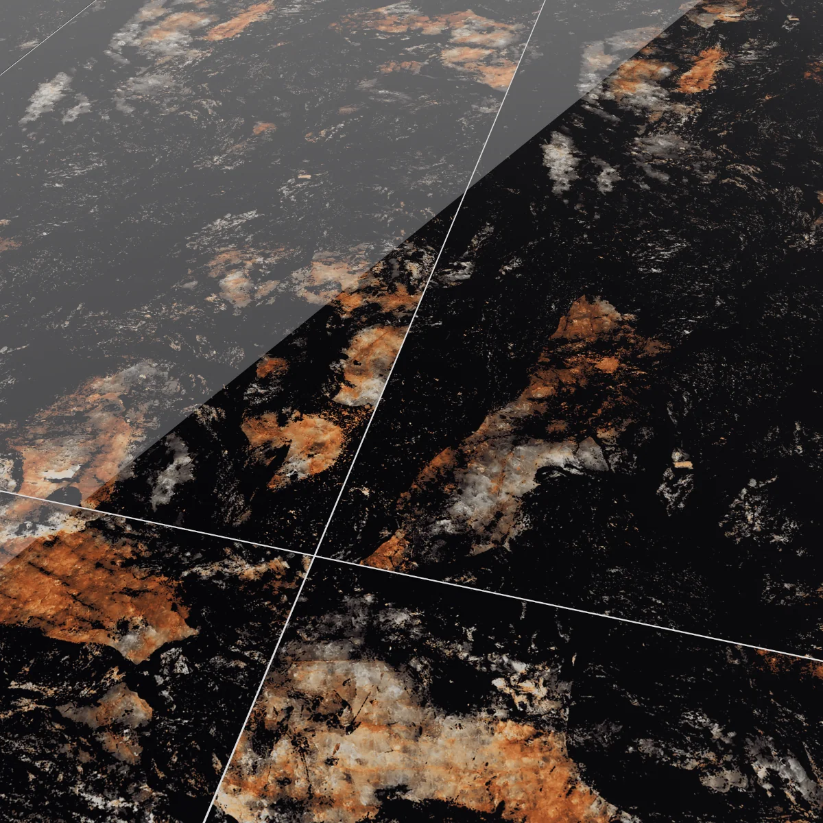 Gresie Exterior / Interior Portelanata Midnight Black 60 x 120 cm Lucioasa Rectificata Tip Marmura