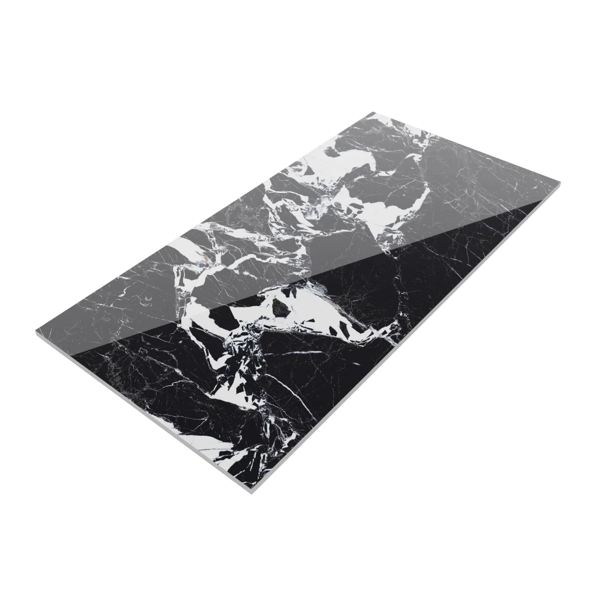 Gresie Portelanata Exterior / Interior Eagle Black 60 X 120 Cm Lucioasa Rectificata Tip Marmura