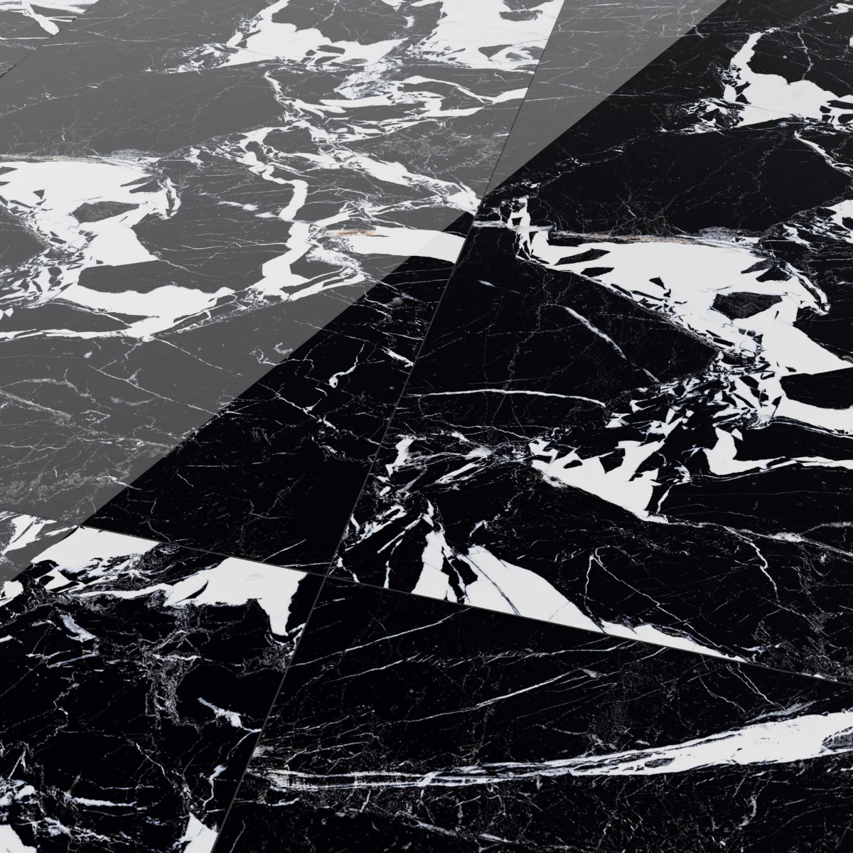 Gresie Portelanata Exterior / Interior Eagle Black 60 X 120 Cm Lucioasa Rectificata Tip Marmura