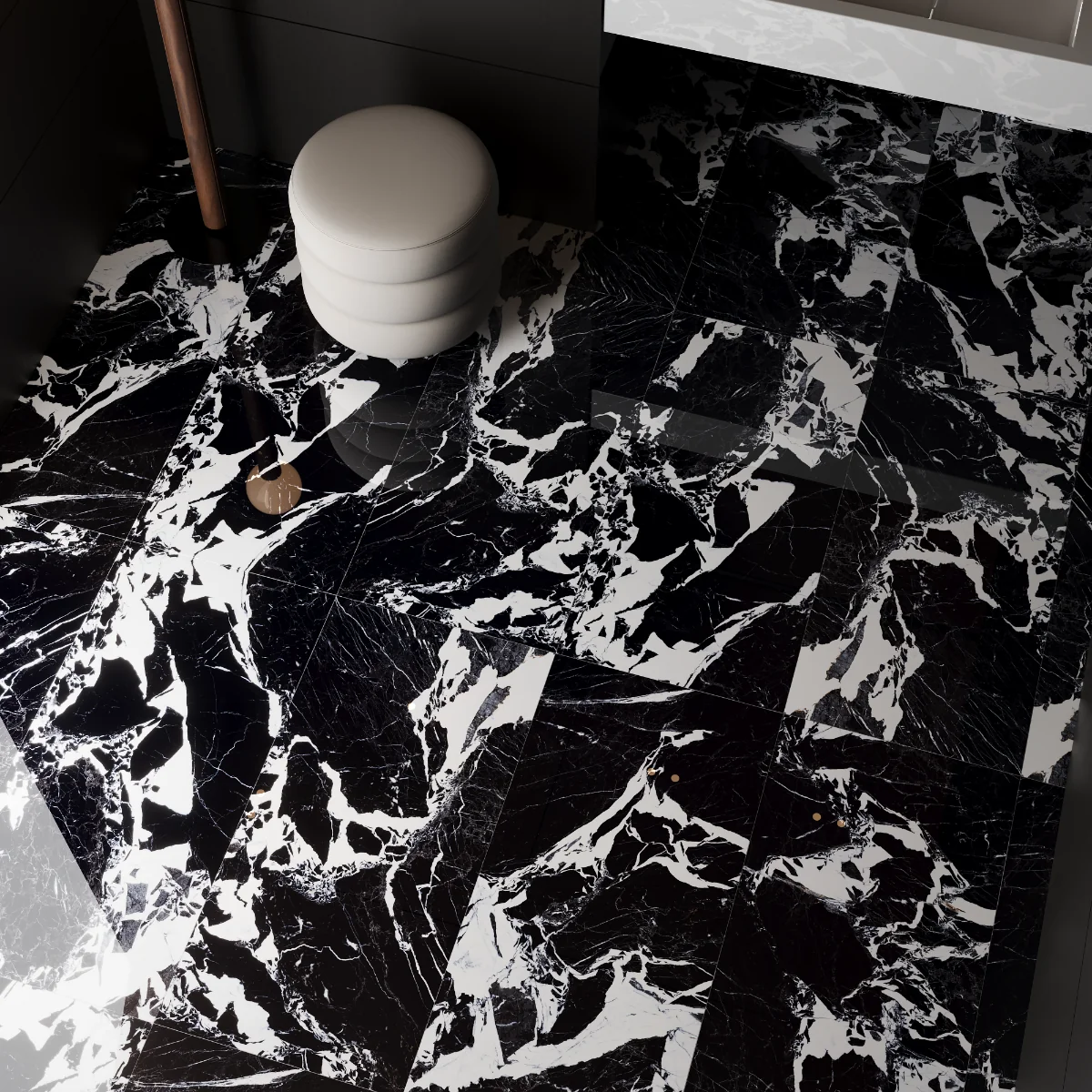 Gresie Portelanata Exterior / Interior Eagle Black 60 X 120 Cm Lucioasa Rectificata Tip Marmura