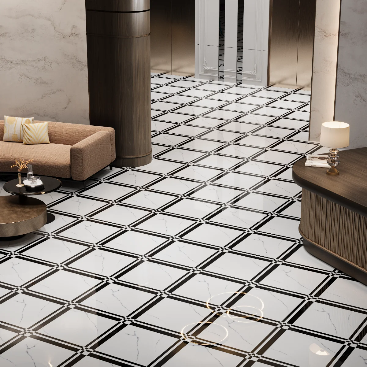 Gresie Exterior / Interior Portelanata Serenity Marble 60 x 60 cm Lucioasa Rectificata