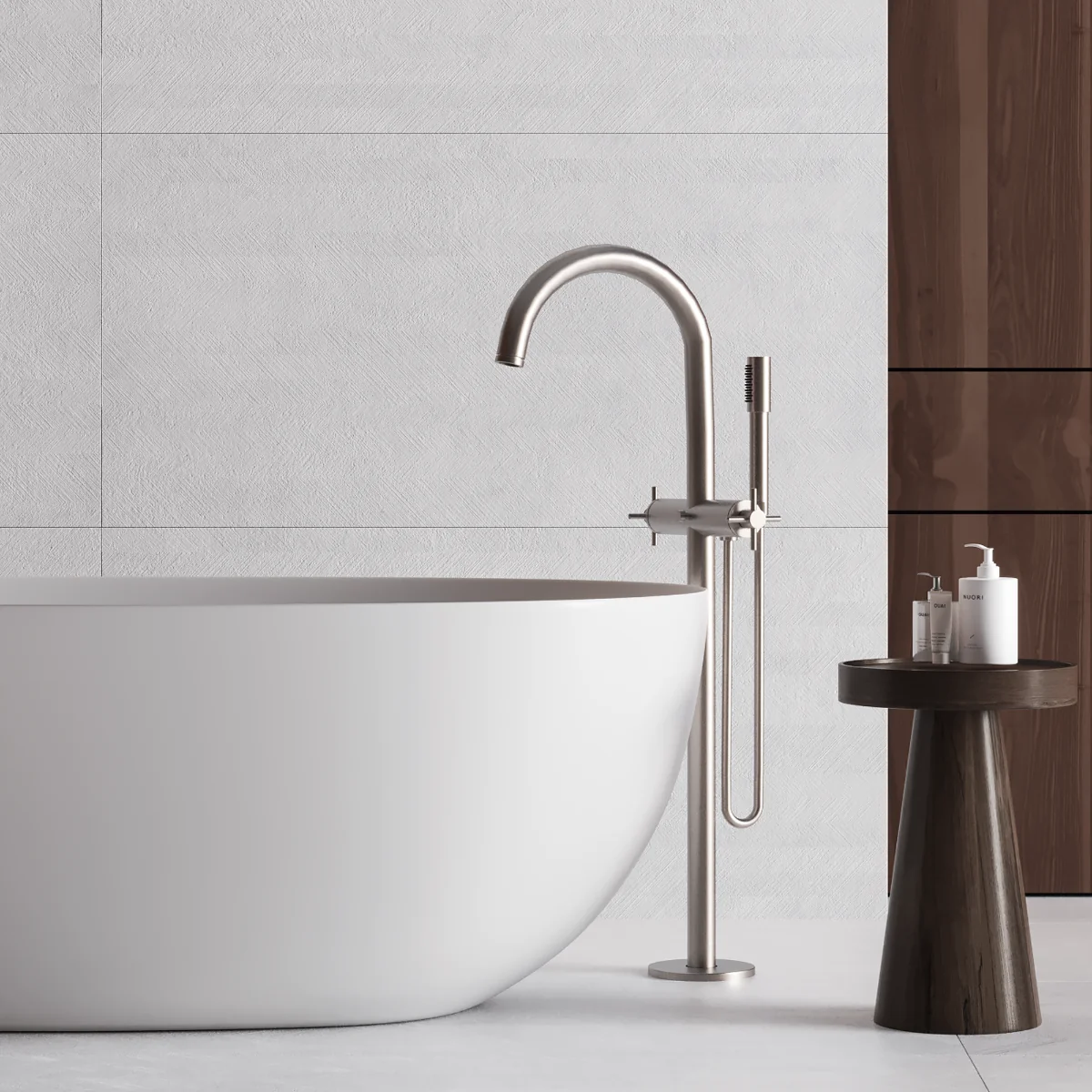 Gresie Exterior / Interior Antiderapantă Drift White 60 x 120 cm Mată Porțelanată Rectificată Aspect Ciment