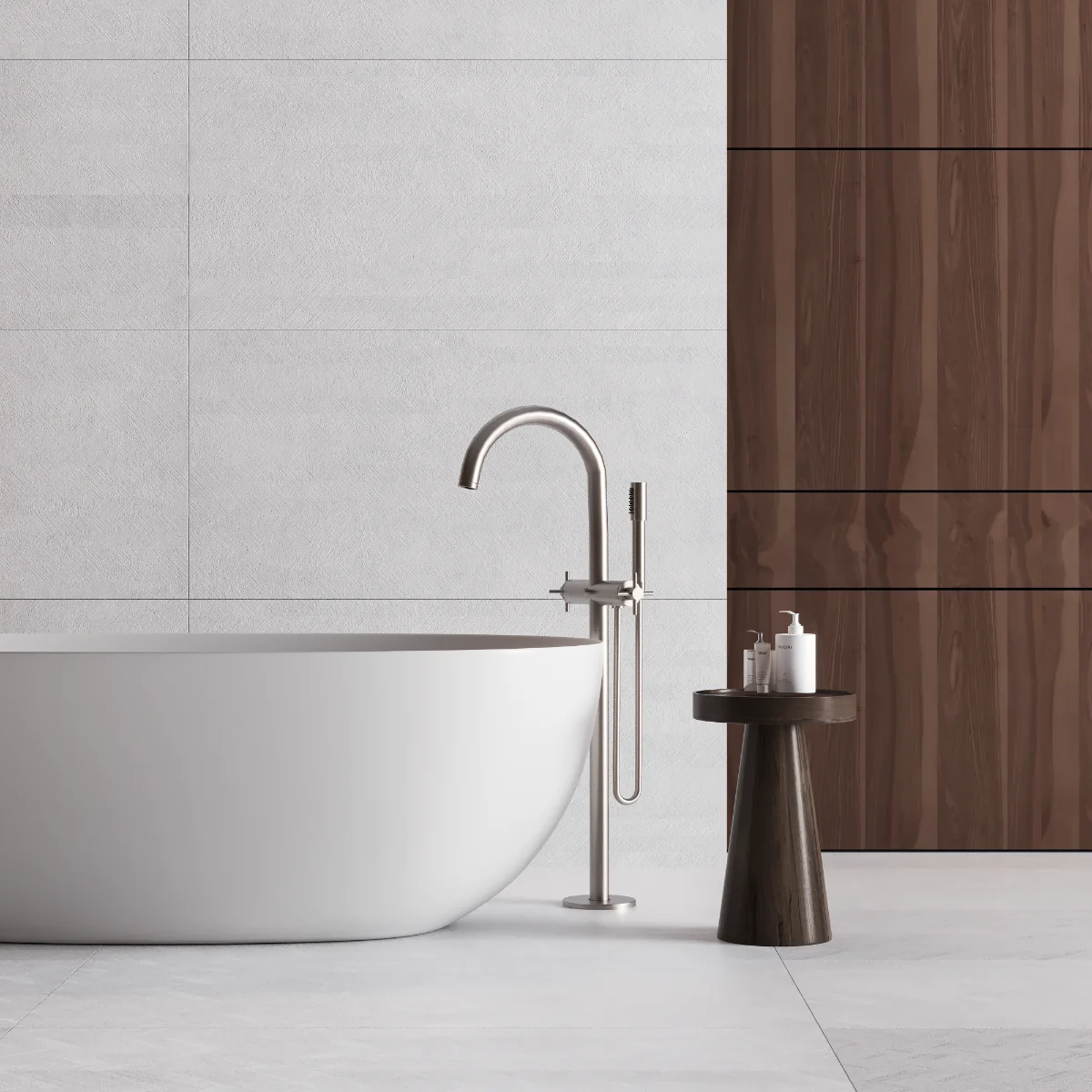 Gresie Exterior / Interior Antiderapantă Drift White 60 x 120 cm Mată Porțelanată Rectificată Aspect Ciment