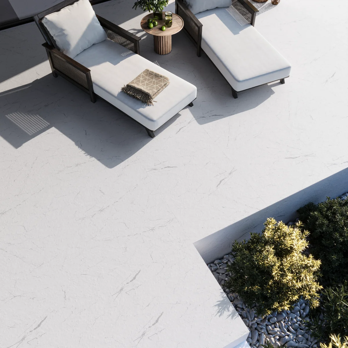 Gresie Exterior / Interior Antiderapanta Anamur White 60 x 120 cm Mata Portelanata Rectificata Tip Marmura