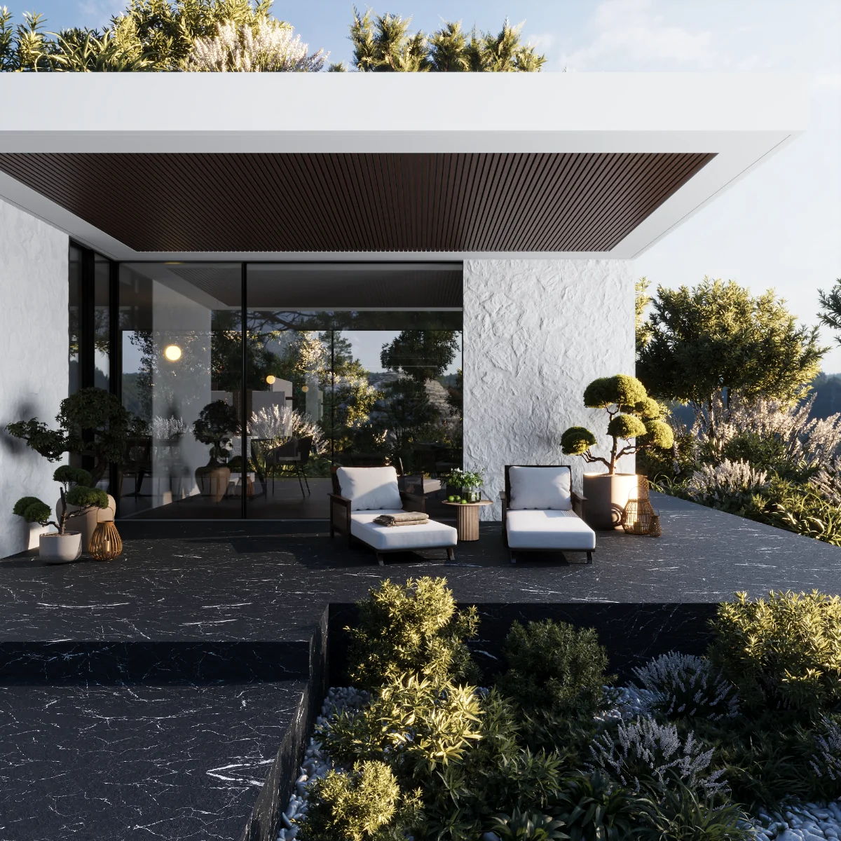 Gresie Exterior / Interior Antiderapanta Anamur Black 60 x 120 cm Mata Portelanata Rectificata Tip Marmura