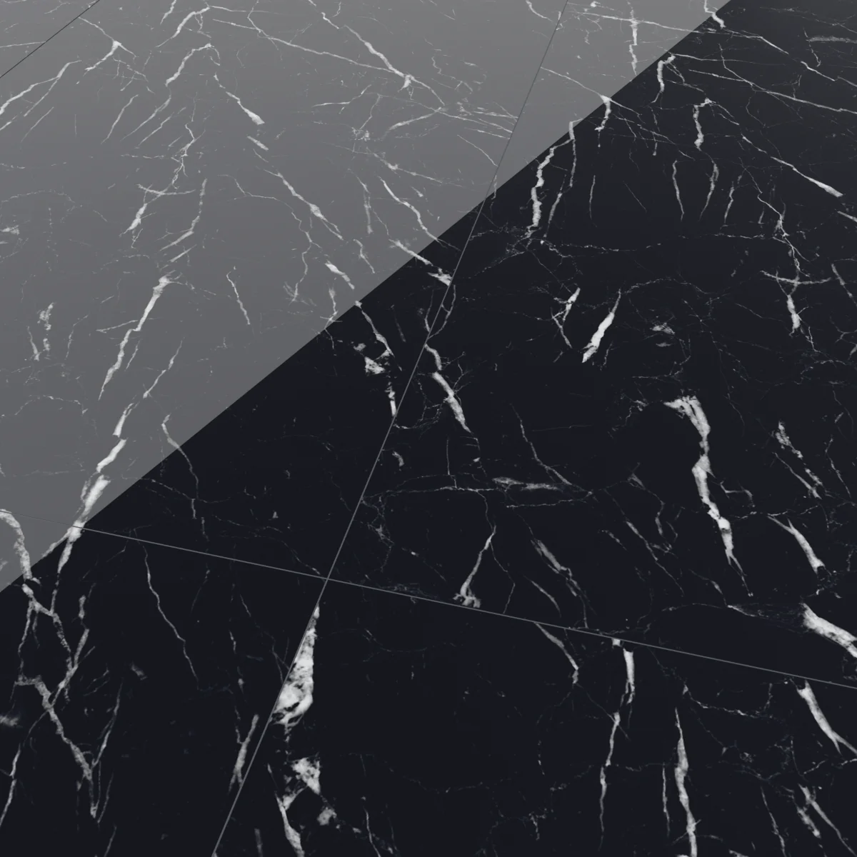 Gresie Exterior / Interior Portelanata Black Marble 60 x 120 cm Lucioasa Rectificata Tip Marmura