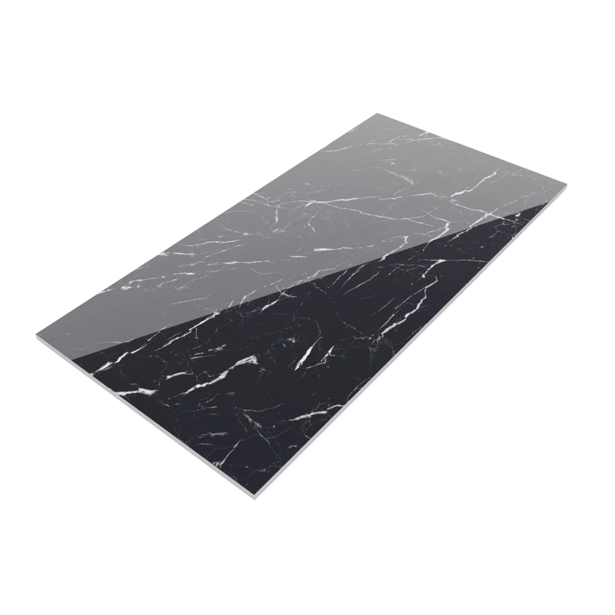 Gresie Exterior / Interior Portelanata Black Marble 60 x 120 cm Lucioasa Rectificata Tip Marmura