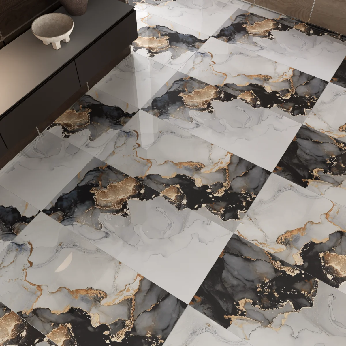 Gresie Rectificată Exterior / Interior Joya Neo (Carnelian Onyx) 60 x 120 cm Lucioasă Porțelanată Tip Marmură