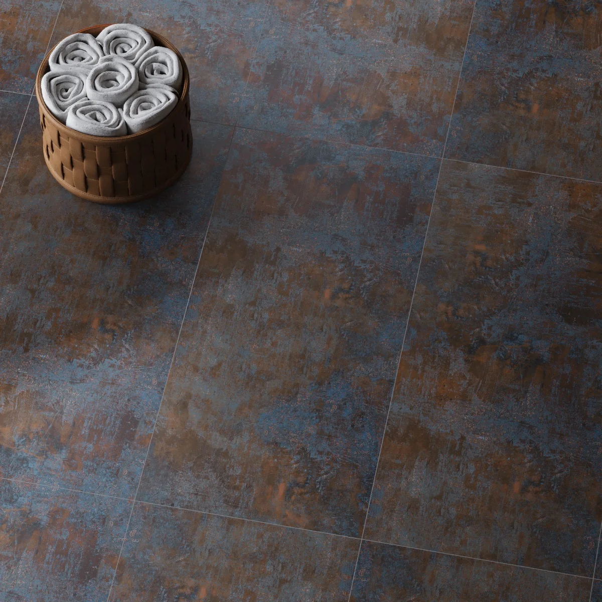 Gresie Exterior / Interior Antiderapantă Stormstone Blue Metallic 60 x 120 cm Mată Porțelanată Rectificată Aspect Ciment