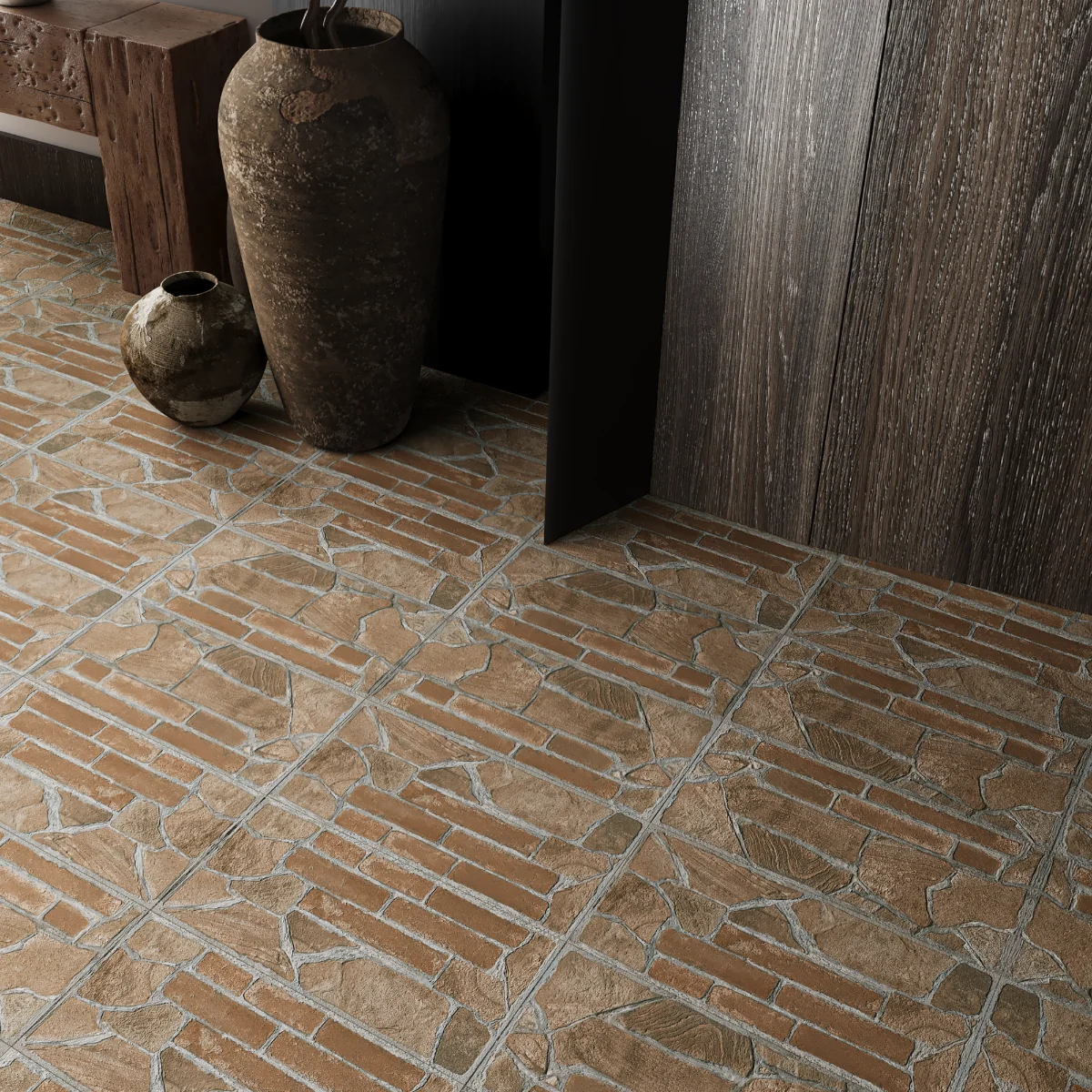 Gresie Exterior / Interior Portelanata Hisar Mix 30 x 60 cm Mata Tip Piatra