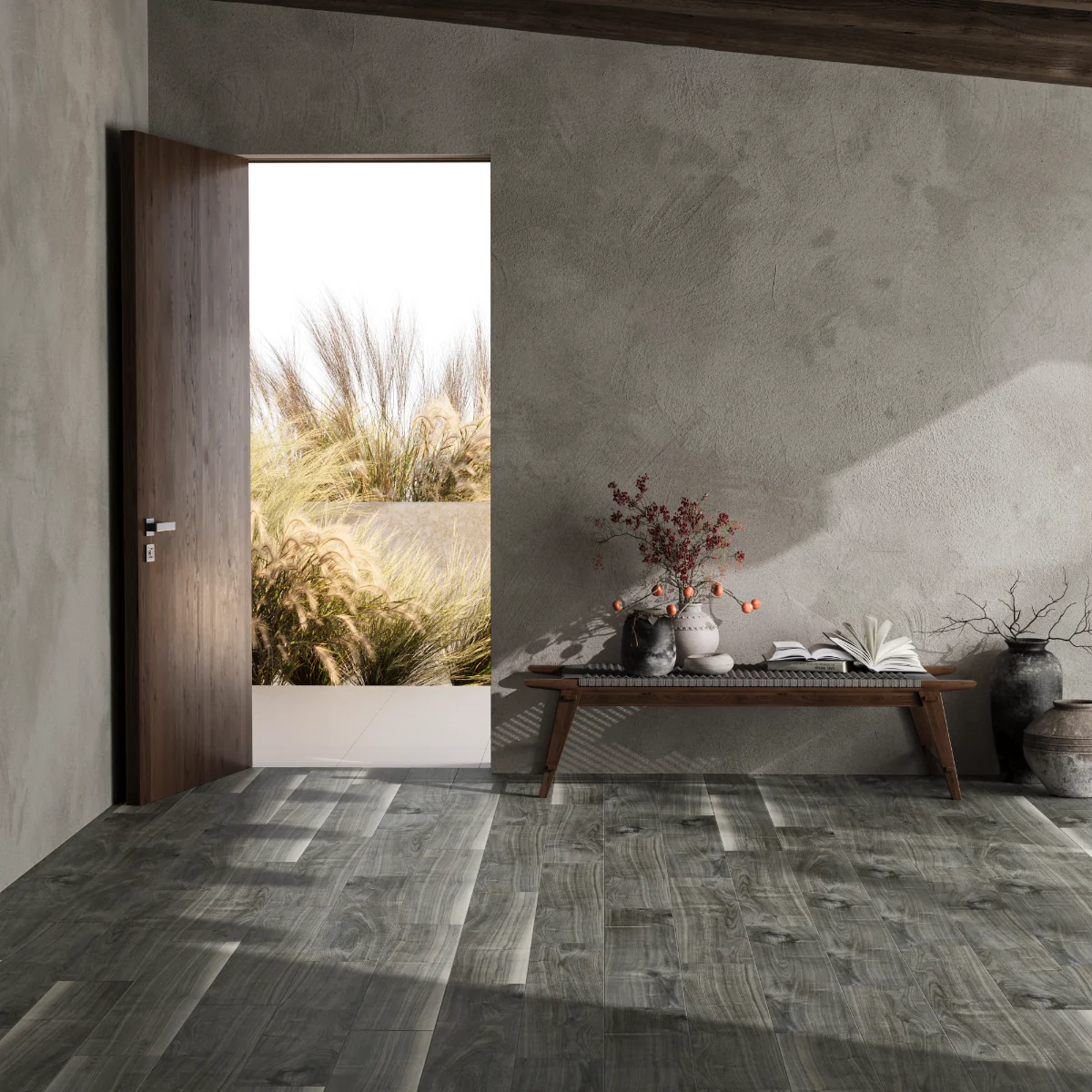 Gresie Tip Parchet Exterior / Interior Pine Fume 20 x 120 Cm Mata Portelanata