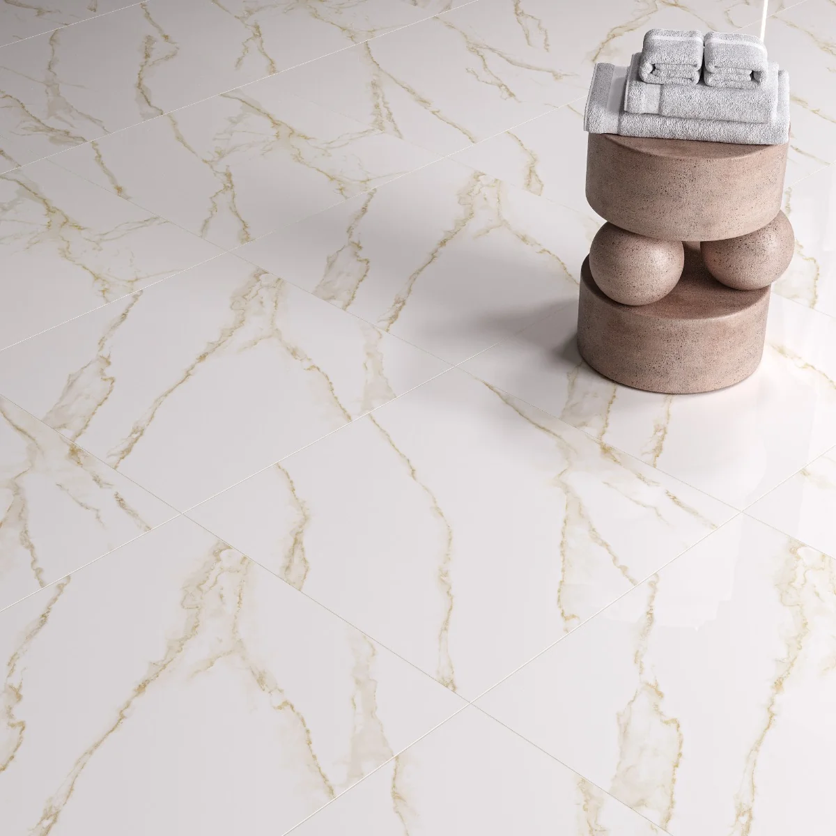 Gresie Interior Selena Beige 57 x 57 Cm Lucioasa Tip Marmura