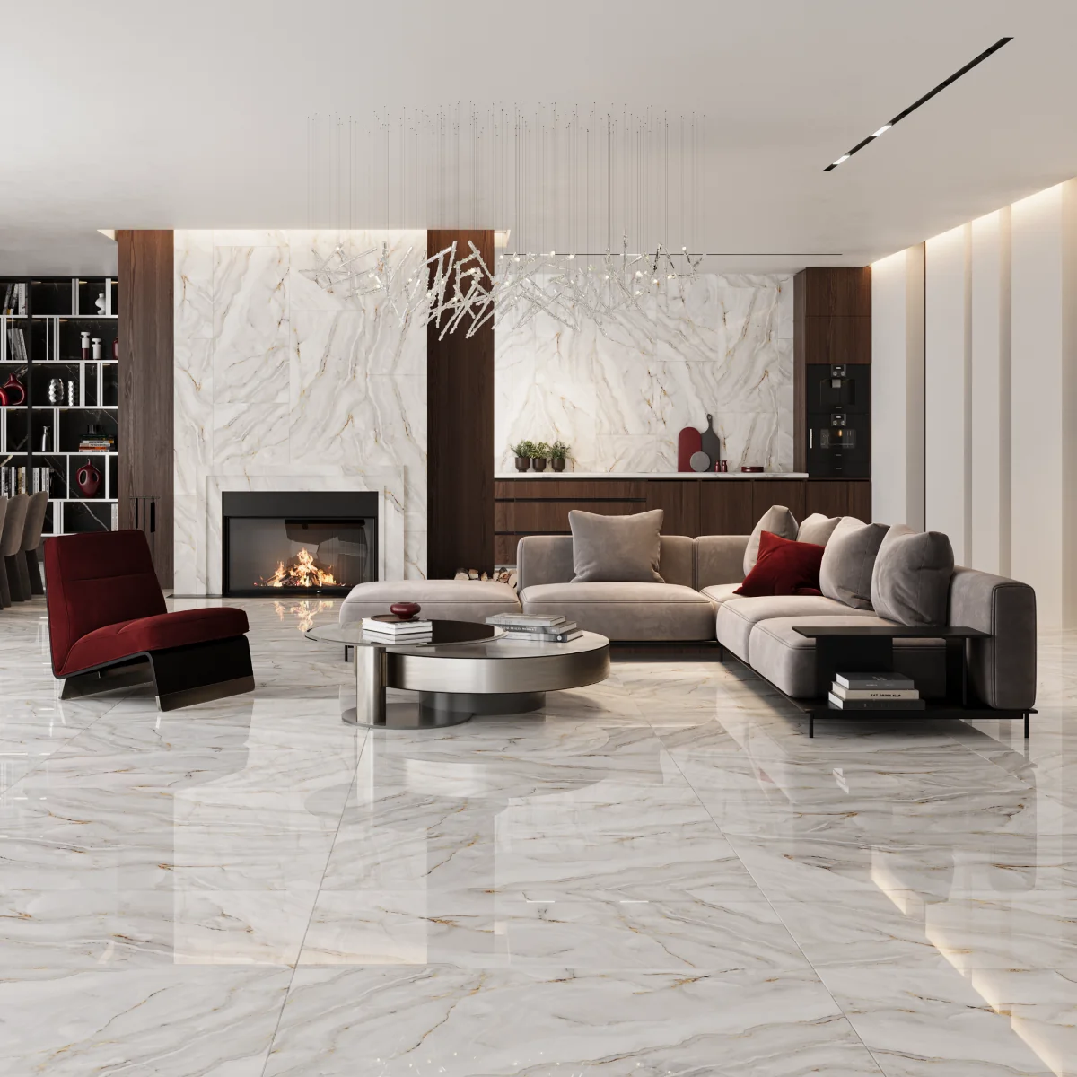 Gresie Portelanata Exterior / Interior Butterfly (Honey) 60 x 120 Cm Lucioasa Rectificata Tip Marmura