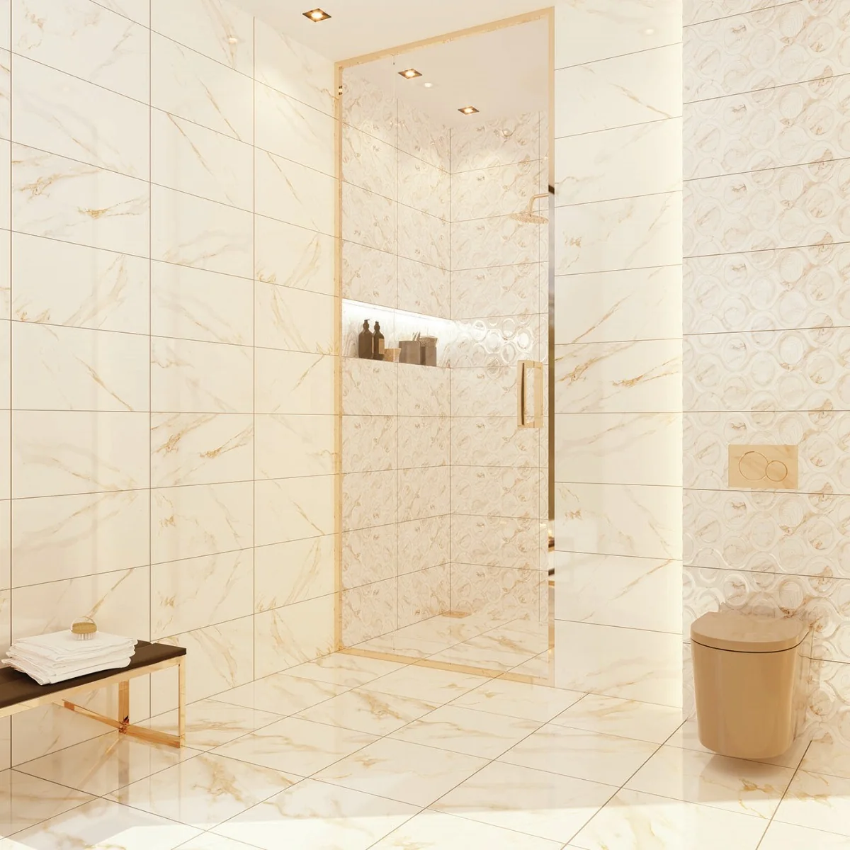 Gresie Exterior / Interior Portelanata Ilay 45 X 45 Cm Lucioasa Tip Marmura