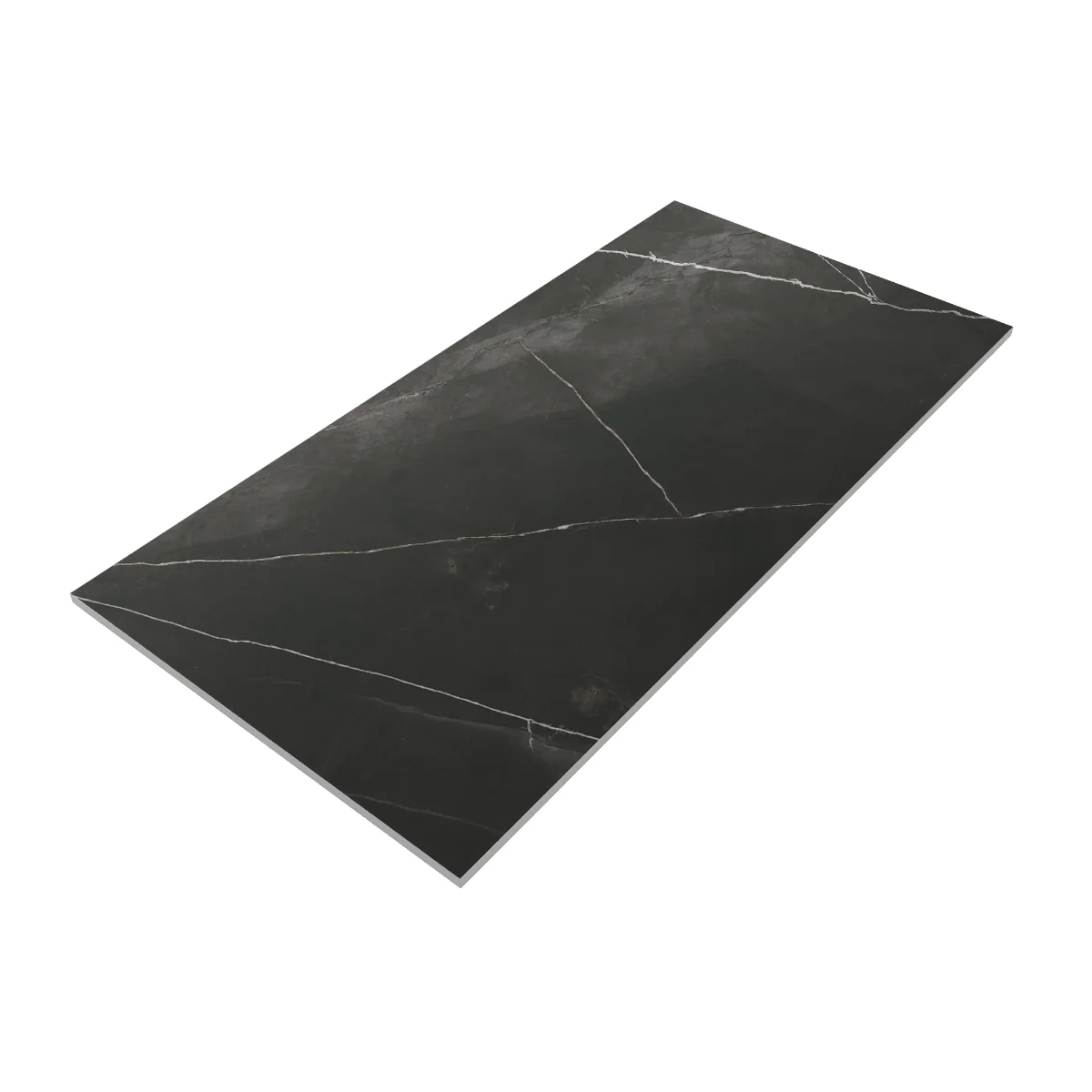 Gresie Exterior / Interior Antiderapanta Quasar Black 60 x 120 Cm Mata Portelanata Rectificata Tip Marmura