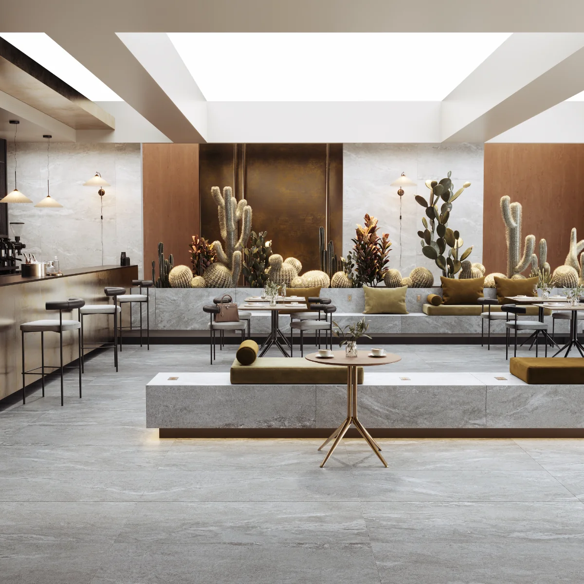 Gresie Exterior / Interior Antiderapanta Tierra Grey 60 x 120 Cm Mata Portelanata Rectificata Aspect Ciment