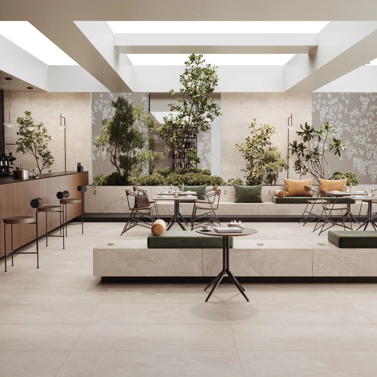 Gresie Antiderapantă Exterior/Interior Soft Slate Beige 60 x 120 cm Mată Porțelanată Rectificată Aspect Ciment