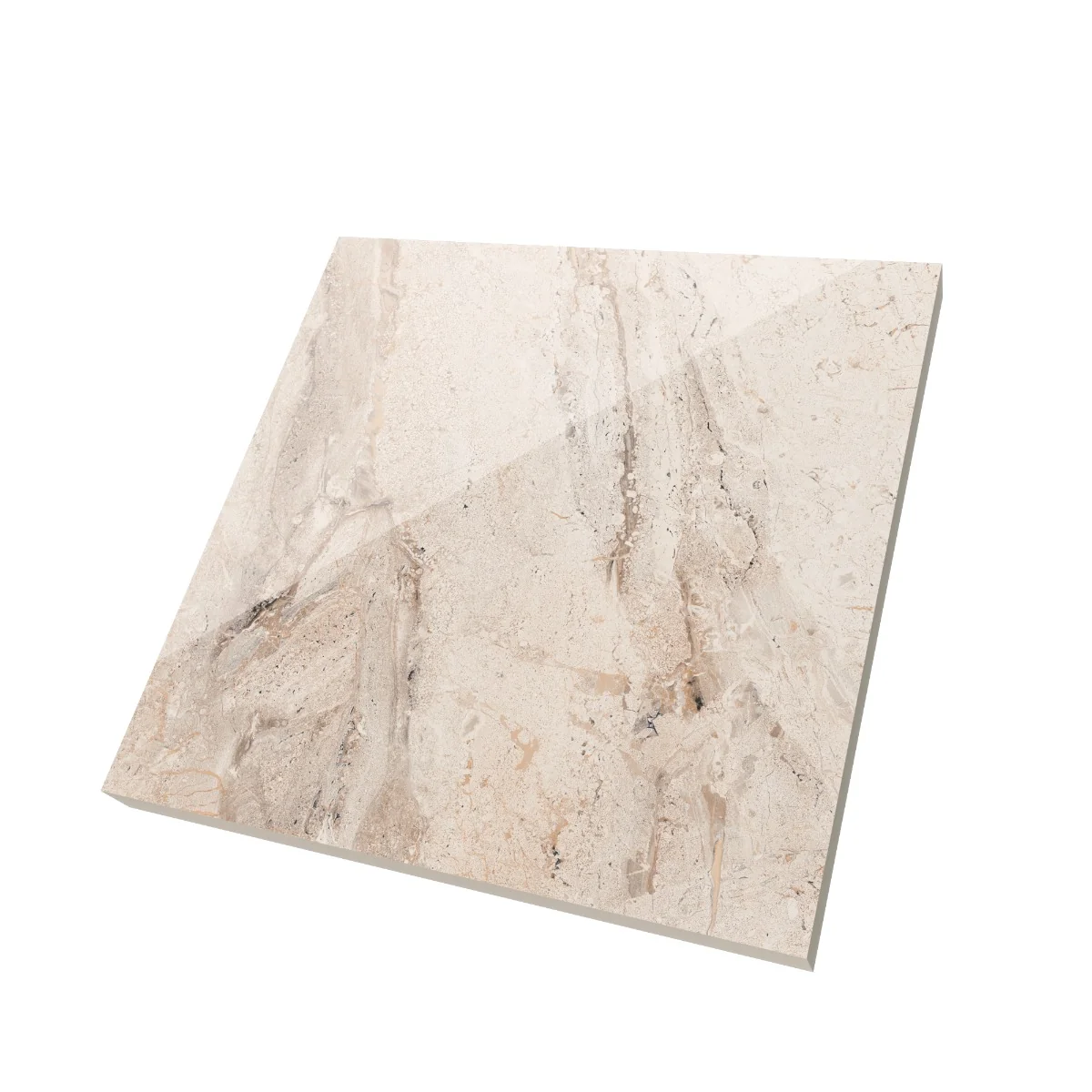 Gresie Exterior / Interior Portelanata Helena Beige 45 x 45 cm Lucioasa Tip Marmura