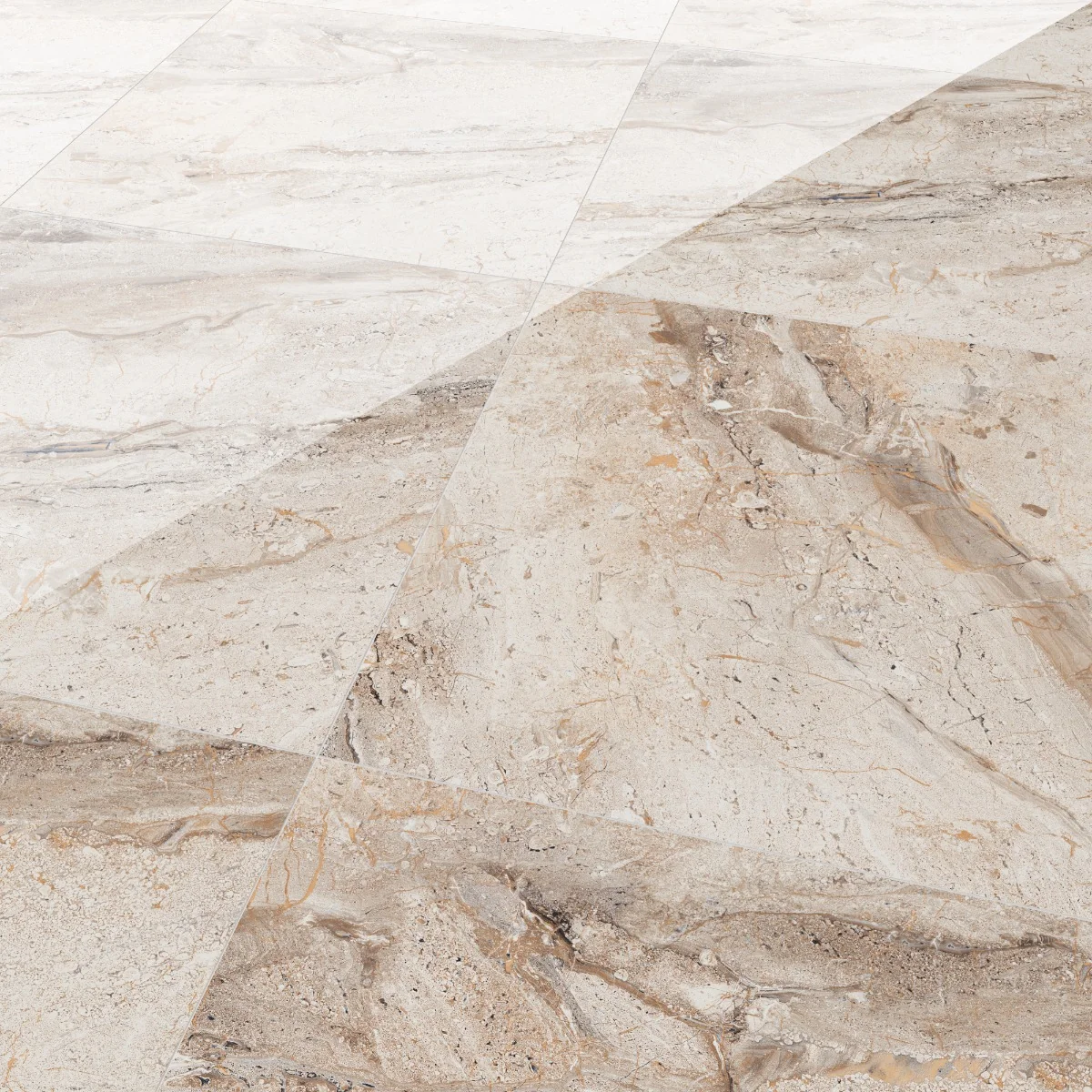 Gresie Exterior / Interior Portelanata Helena Beige 45 x 45 cm Lucioasa Tip Marmura