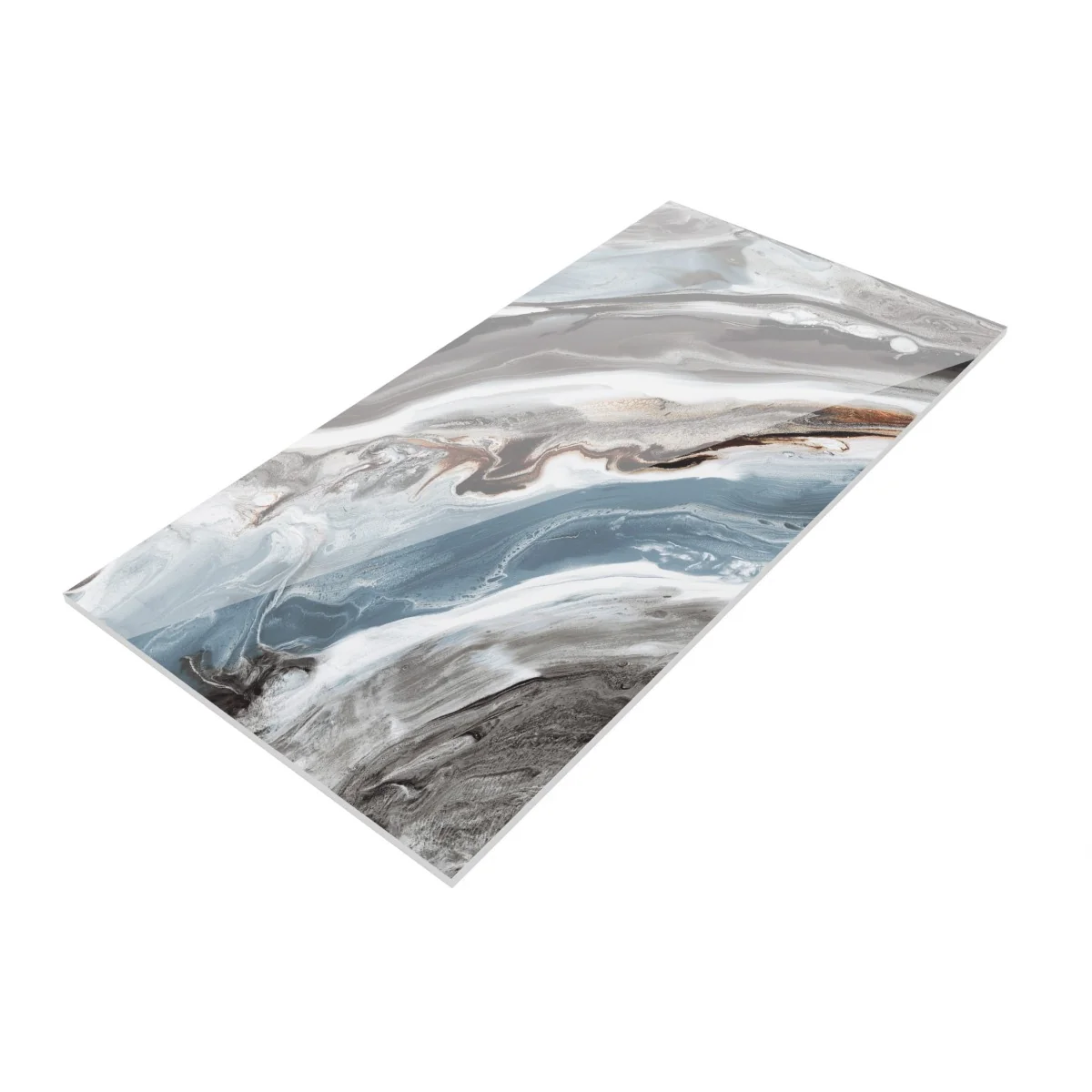 Gresie Exterior / Interior Portelanata Agua Natural 60 x 120 cm Lucioasa Rectificata Tip Marmura