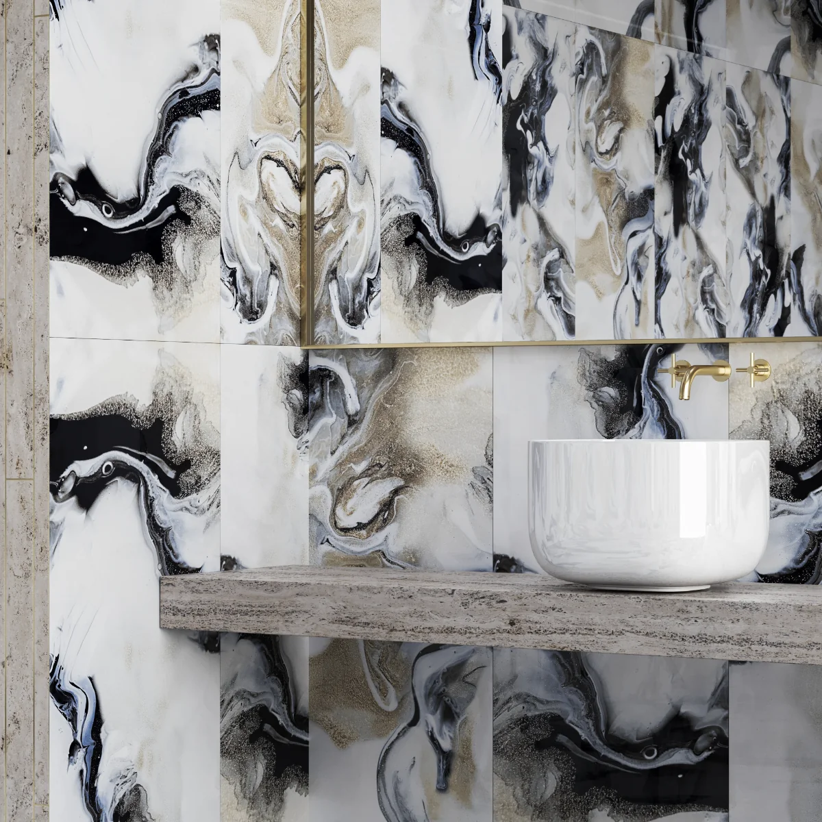 Gresie Portelanata Exterior / Interior Aurora Natural 60 x 120 cm Lucioasa Rectificata Tip Marmura