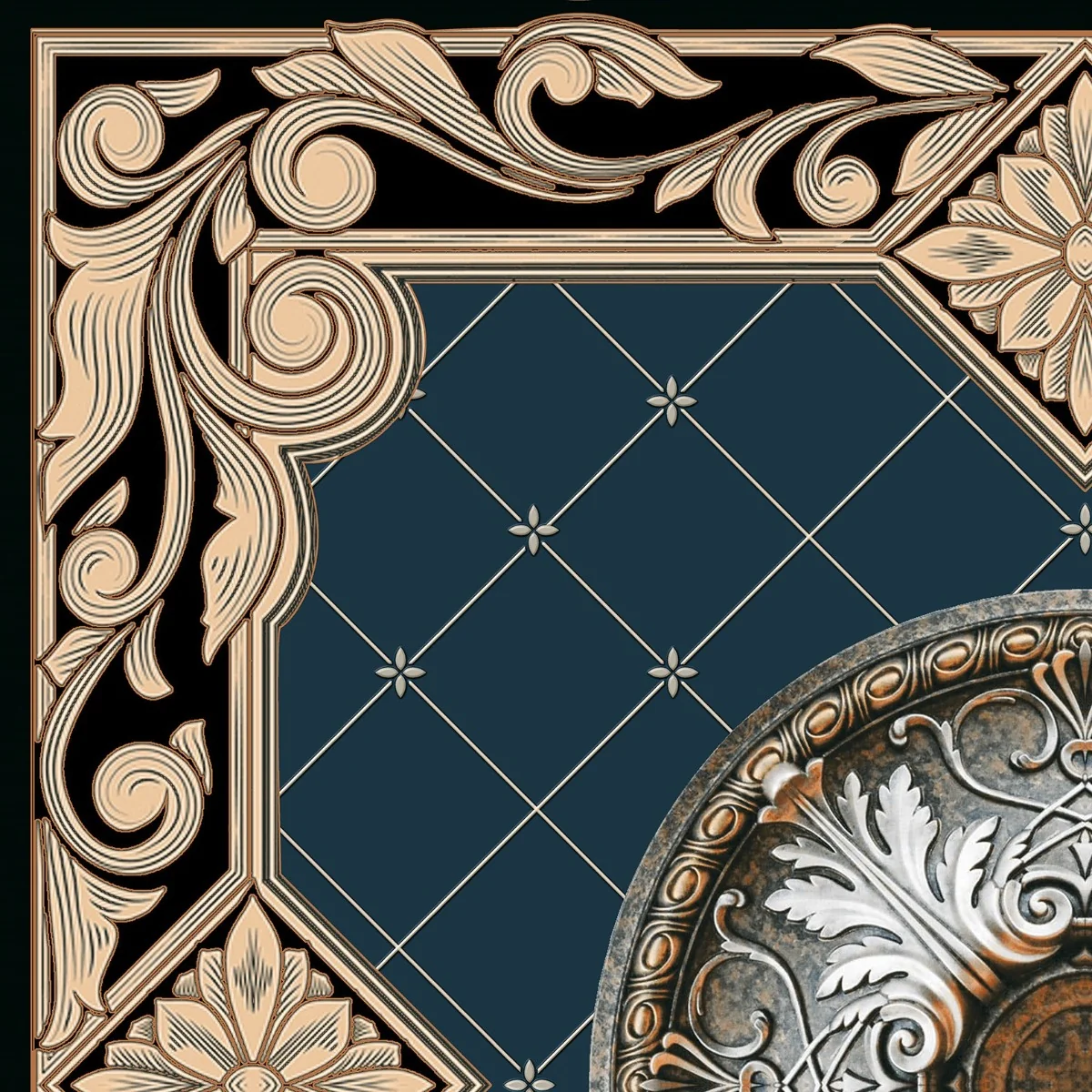 Gresie Interior Rectificata Dubai Blue 40 x 40 cm Lucioasa