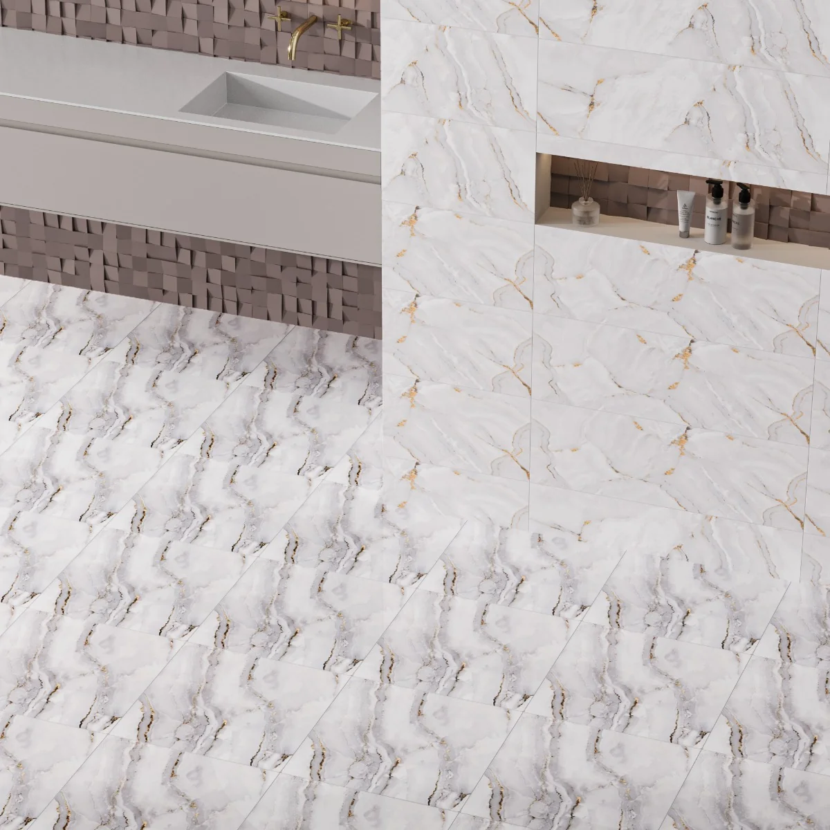 Gresie Interior Kady Light Grey 42 X 42 Cm Lucioasa Tip Marmura