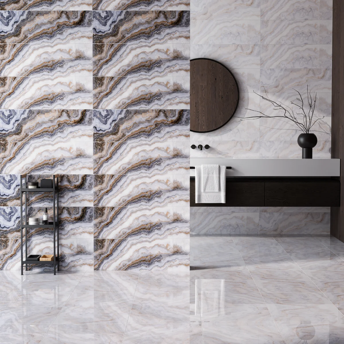 Faianta Alma Dark 25x75 Lucioasa