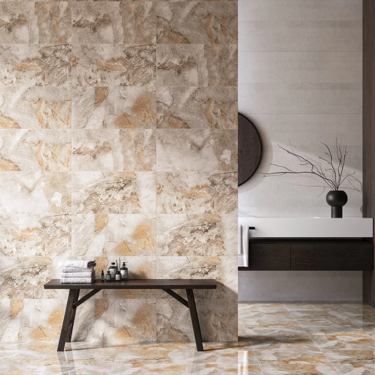 Gresie Interior Canyon Beige 42 x 42 Cm Mata Tip Piatra Naturala