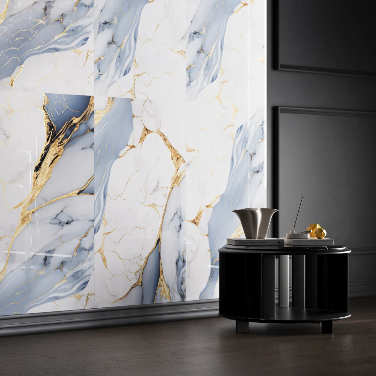 Gresie Exterior / Interior Portelanata Aqua Gold Insert 60 x 120 cm Lucioasa Rectificata