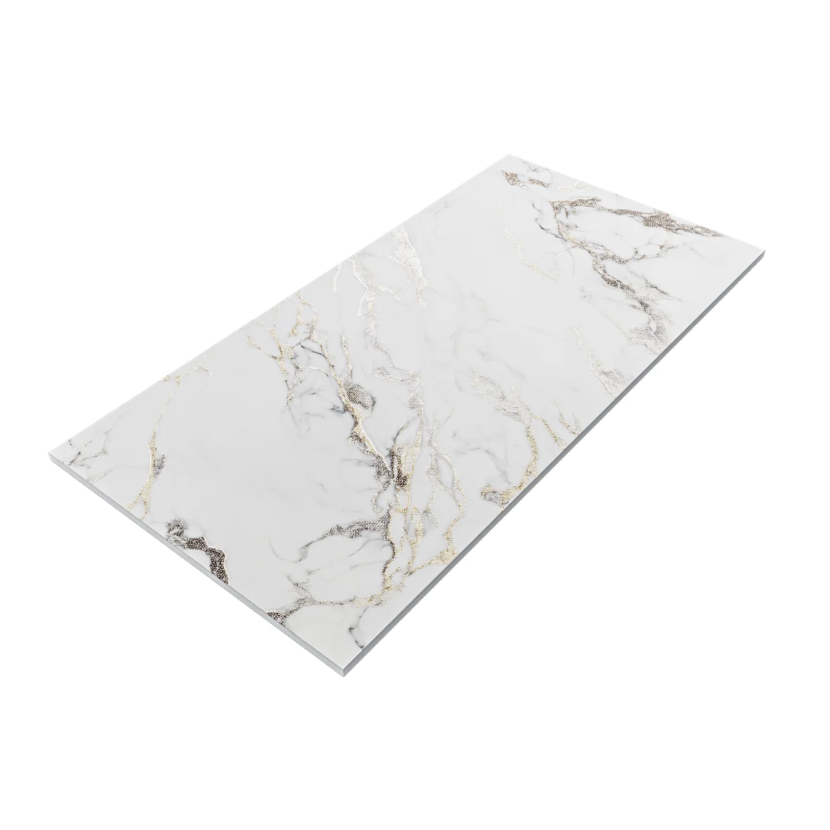 Gresie Rectificata Exterior / Interior Monet Gold Insert 60 x 120 cm Lucioasa Portelanata Tip Marmura