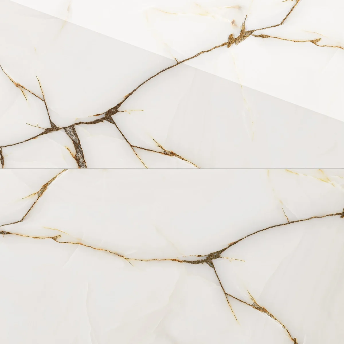 Gresie Rectificata Exterior / Interior Onyx Gold Insert 60 x 120 Cm Lucioasa Portelanata Tip Marmura