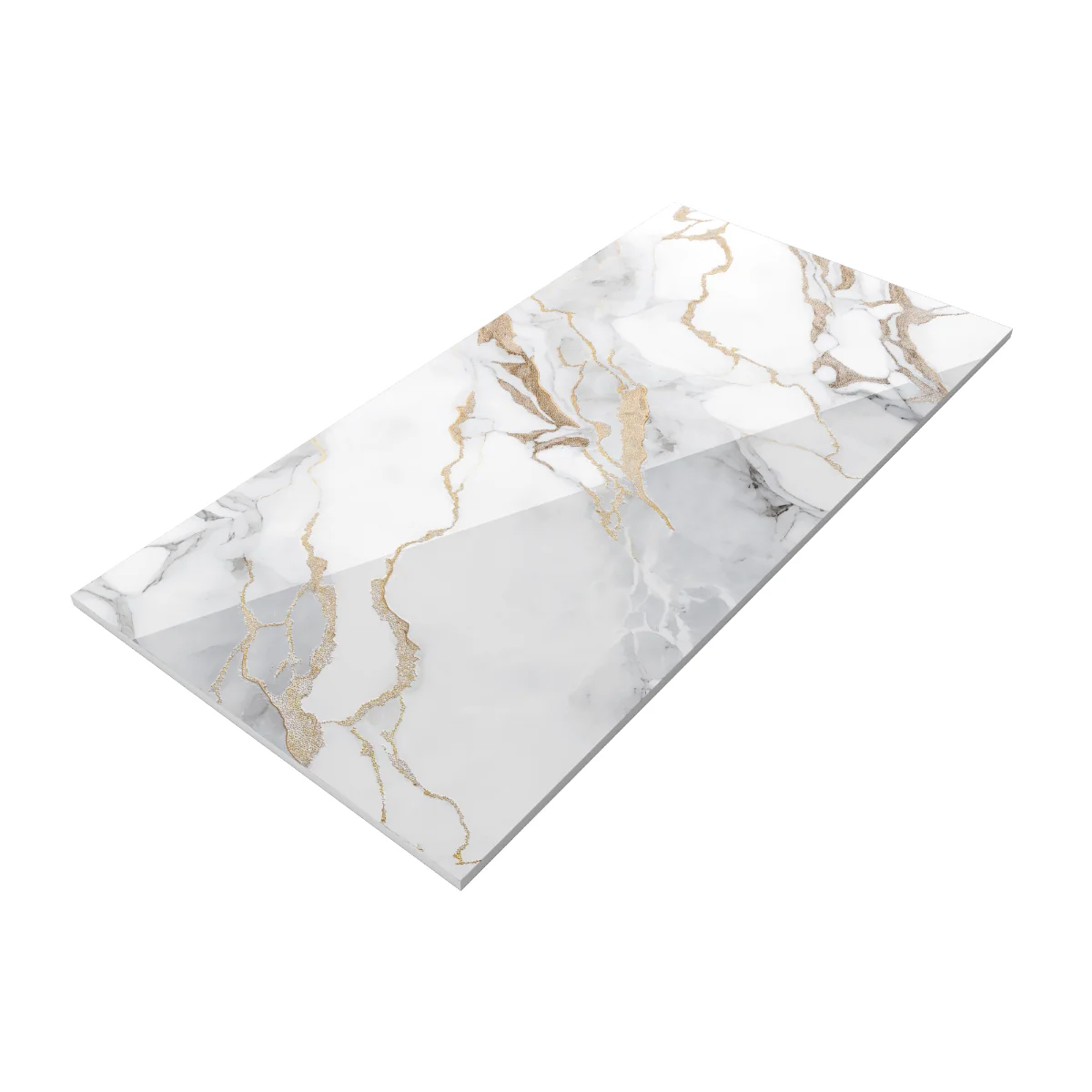 Gresie Rectificata Exterior / Interior Marble Gold Insert 60 x 120 cm Lucioasa Portelanata Tip Marmura