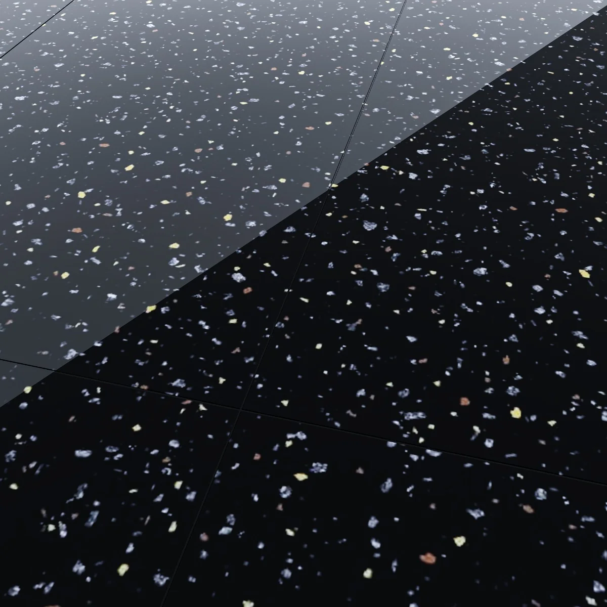 Gresie Mozaic Exterior / Interior Terazzo Dark Gold Insert 60 x 120 Cm Lucioasa Portelanata Rectificata