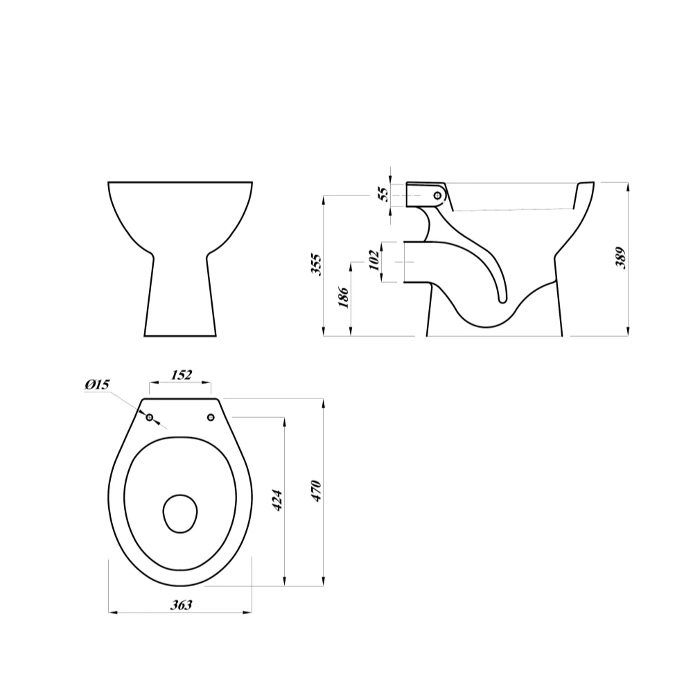 Vas WC Pe Pardoseala Cil Napoli Alb