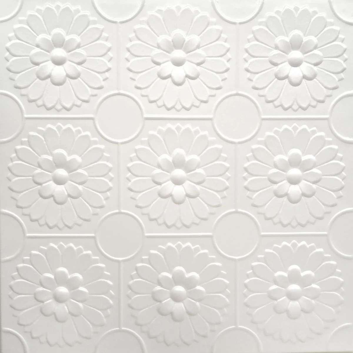 Tavan Fals Decorativ 0877 Polistiren Extrudat Alb 50x50x0.4 cm