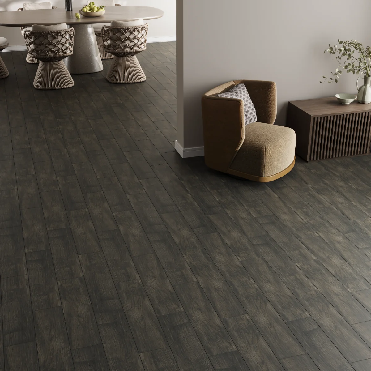 Gresie Tip Parchet Exterior / Interior Atelier Ash 15 x 60 Cm Mată Portelanată