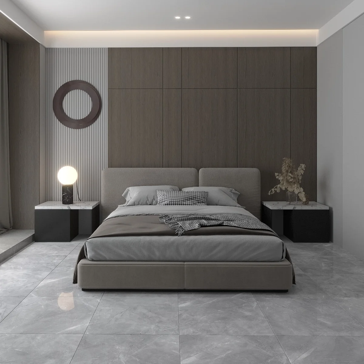 Gresie Exterior / Interior Porțelanată Pulpis Grey 29.7 x 59.7 cm Mată Rectificată Tip Marmură