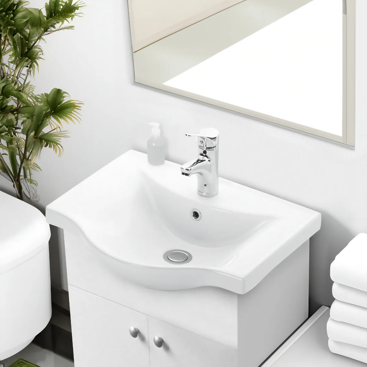 Lavoar Încăstrat Ceramic (Porțelan Sanitar) 60X45X17.5 cm