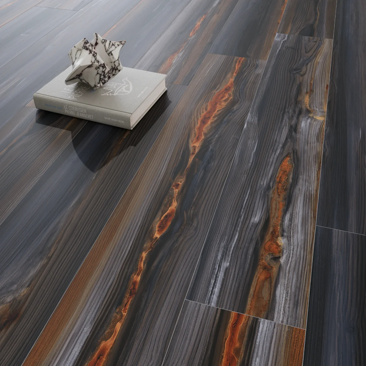 Gresie Tip Parchet Exterior / Interior Metalwood 19.7 x 120 cm Mata Portelanata Rectificata