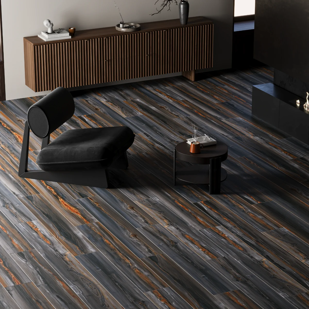 Gresie Tip Parchet Exterior / Interior Metalwood 19.7 x 120 cm Mata Portelanata Rectificata