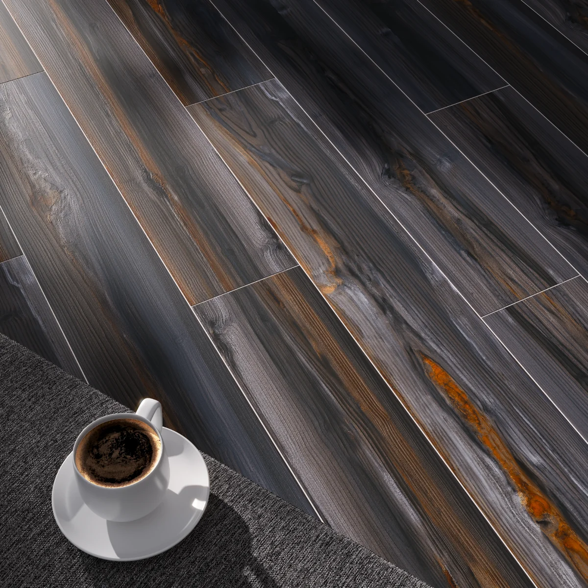 Gresie Tip Parchet Exterior / Interior Metalwood 19.7 x 120 cm Mata Portelanata Rectificata